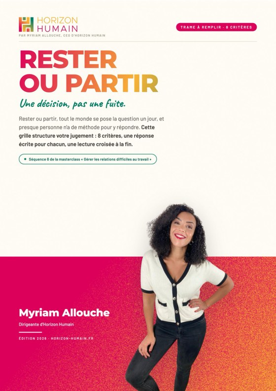 Couverture du guide Rester ou partir, par Myriam Allouche